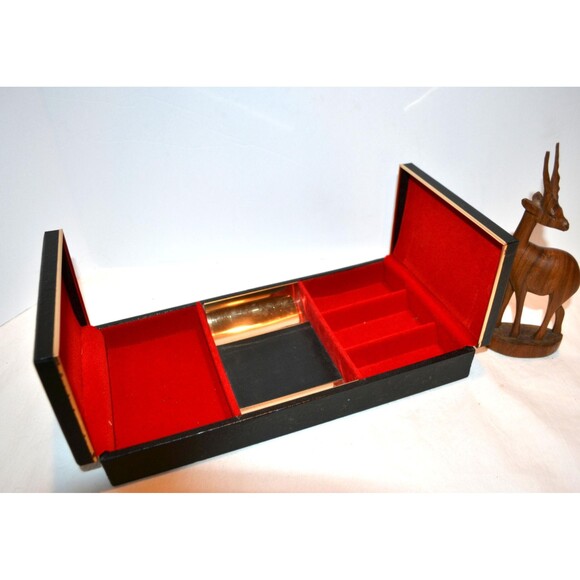 Vintage Mens Jewelry Box with Center Catch All Mid Century - Picture 1 of 6
